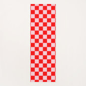 Pastel Roze Rood Geruit Checkerboard  Yogamat (Voorkant)