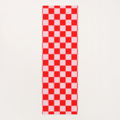 Pastel Roze Rood Geruit Checkerboard  Yogamat (Achterkant)