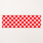 Pastel Roze Rood Geruit Checkerboard  Yogamat (Voorkant (horizontaal))