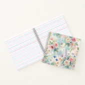 Pastel Roze Roos Bloemendesign Notitieboek (Binnen)