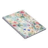 Pastel Roze Roos Bloemendesign Notitieboek (Rechterzijde)