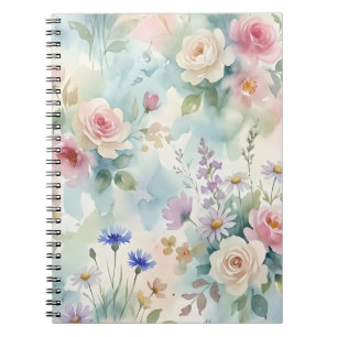 Pastel Roze Roos Bloemendesign Notitieboek
