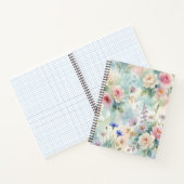 Pastel Roze Roos Bloemendesign Notitieboek (Binnen)
