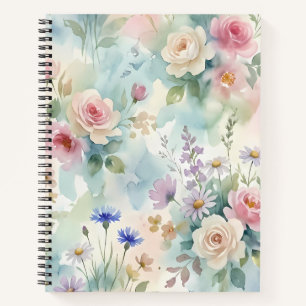 Pastel Roze Roos Bloemendesign Notitieboek