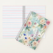 Pastel Roze Roos Bloemig Notitieboek (Binnen)
