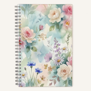 Pastel Roze Roos Bloemig Notitieboek