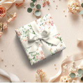 Pastel Roze Roos Bruidsbloemen Cadeaupapier