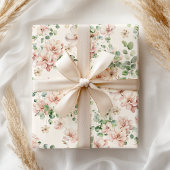 Pastel Roze Roos Bruidsbloemen Cadeaupapier