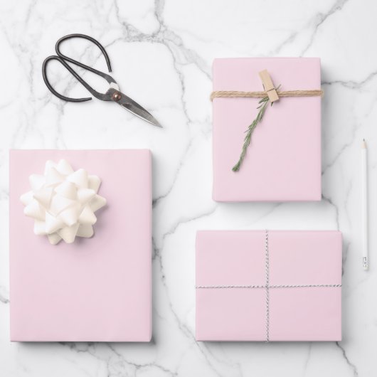 Pastel Roze Roos Effen Kleur Inpakpapier Vel (Voorkant)