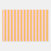 Pastel Roze, Roos, Jade en Sunglow Yellow Stripes Inpakpapier Vel (Voorkant 3)