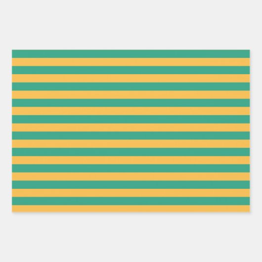 Pastel Roze, Roos, Jade en Sunglow Yellow Stripes Inpakpapier Vel (Voorkant 2)