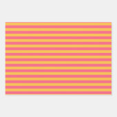 Pastel Roze, Roos, Jade en Sunglow Yellow Stripes Inpakpapier Vel (Voorkant)