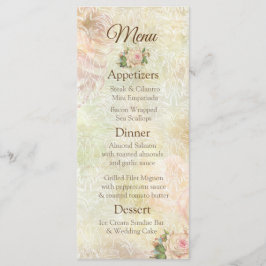 Pastel Roze  Roos Weddenschapskaart Menu