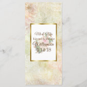 Pastel Roze  Roos Weddenschapskaart Menu (Achterkant)