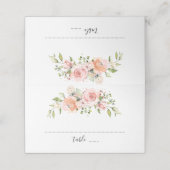 Pastel Roze Rose Bloemen Moderne Botanische Huweli Plaatskaartje (Buitenkant ongevouwen)