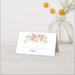 Pastel Roze Rose Bloemen Moderne Botanische Huweli Plaatskaartje<br><div class="desc">Elegante Blush roze / perzik voorjaar bloemige botanische bruiloft plaats kaart met een boeket van zacht pastel waterverf rozen, pioenen en hortensia's in tinten van blush roze, perzik en crème met weelderige groene botanische bladeren en eucalyptus bladeren. Een moderne designkeuze die ideaal is voor bruiloften met een lente- en zomerse...</div>