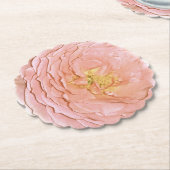 Pastel Roze Rose Onderzetter (Gekanteld)