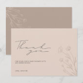 Pastel Roze Roze Baby Shower Kleine Bloemen Bedankkaart (Voorkant / Achterkant)