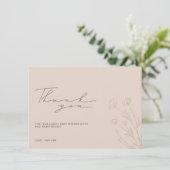 Pastel Roze Roze Baby Shower Kleine Bloemen Bedankkaart (Staand voorkant)