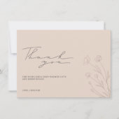 Pastel Roze Roze Baby Shower Kleine Bloemen Bedankkaart (Voorkant)