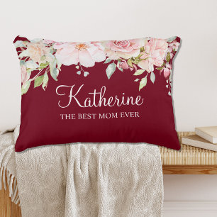 Pastel Roze Roze Bloem Bloem De Beste Mam Ooit Accent Kussen