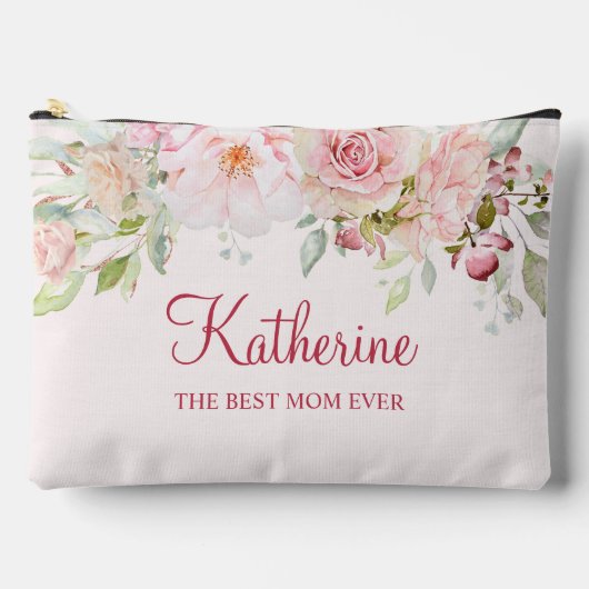 Pastel Roze Roze Bloem Bloem De Beste Mam Ooit Etui (Voorkant)