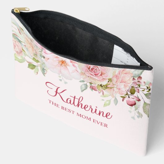 Pastel Roze Roze Bloem Bloem De Beste Mam Ooit Etui (Open)