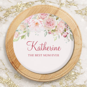 Pastel Roze Roze Bloem Bloem De Beste Mam Ooit Magneet