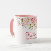 Pastel Roze Roze Bloem Bloem De Beste Mam Ooit Mok (Voorkant links)