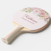 Pastel Roze Roze Bloem Bloem De Beste Mam Ooit Tafeltennisbatje (Voorkant Gekanteld)