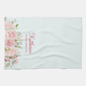 Pastel Roze Roze Bloem Bloem De Beste Mam Ooit Theedoek (Horizontaal)