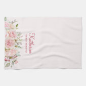 Pastel Roze Roze Bloem Bloem De Beste Mam Ooit Theedoek (Horizontaal)