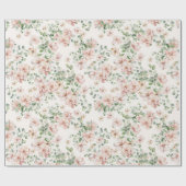 Pastel Roze Roze Bruidsbloemen Cadeaupapier (Vlak)
