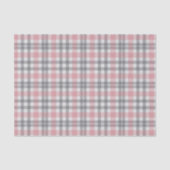 Pastel Roze Roze Grijs Wit Plaid Patroon Tissuepapier (Voorkant)