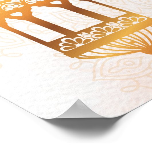 Pastel roze roze roze rozen Arabisch lantaarns wel Poster (Hoek)