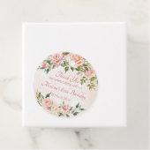 Pastel roze roze rozen, gepersonaliseerd bedankjes labels (In situ)