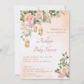 Pastel roze roze rozen met Marokkaanse lantaarns Kaart (Voorkant)