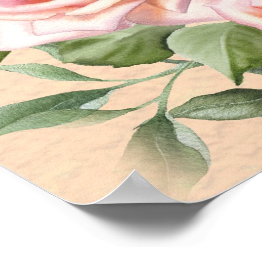 Pastel roze roze rozen met Marokkaanse lantaarns Poster (Hoek)