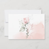 Pastel Roze Rozen Bleekroze Aquarel Wassen RSVP Kaartje (Achterkant)
