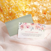 Pastel roze rozen groen Waterverf Baby shower Informatiekaartje