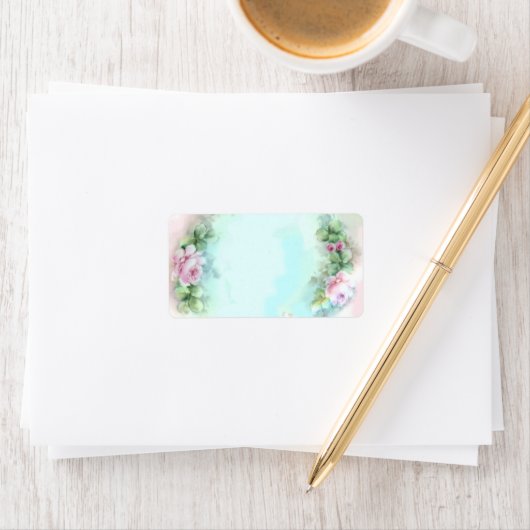 Pastel Roze Rozen Labels (Insitu)