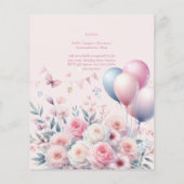 Pastel Roze Rozen Lint Baby Shower Elegant Zachte (Achterkant)