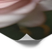 Pastel roze rozen met donkergroene bladeren poster (Hoek)