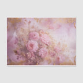  pastel roze rozen met gouden accenten tissuepapier (Voorkant)