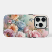  Pastel Roze Rozen met Vlinder iPhone Hoesje (Achterkant horizontaal)