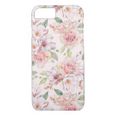 Pastel roze  rozen patroon Case-Mate iPhone case (Achterkant)