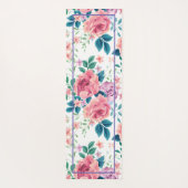 Pastel roze  rozen patroon yoga mat (Achterkant)