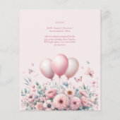 Pastel Roze Rozen Ribbons Baby shower Elegant Soft (Achterkant)