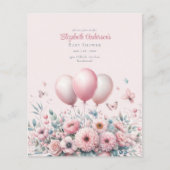 Pastel Roze Rozen Ribbons Baby shower Elegant Soft (Voorkant)