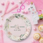 Pastel roze rozen waterverven met spuw papieren bordje (Feest)